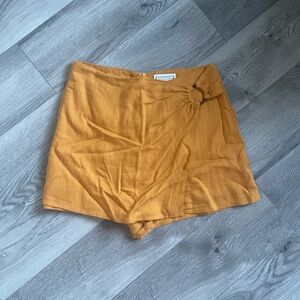 Love Riche Mustard Wrap Shorts